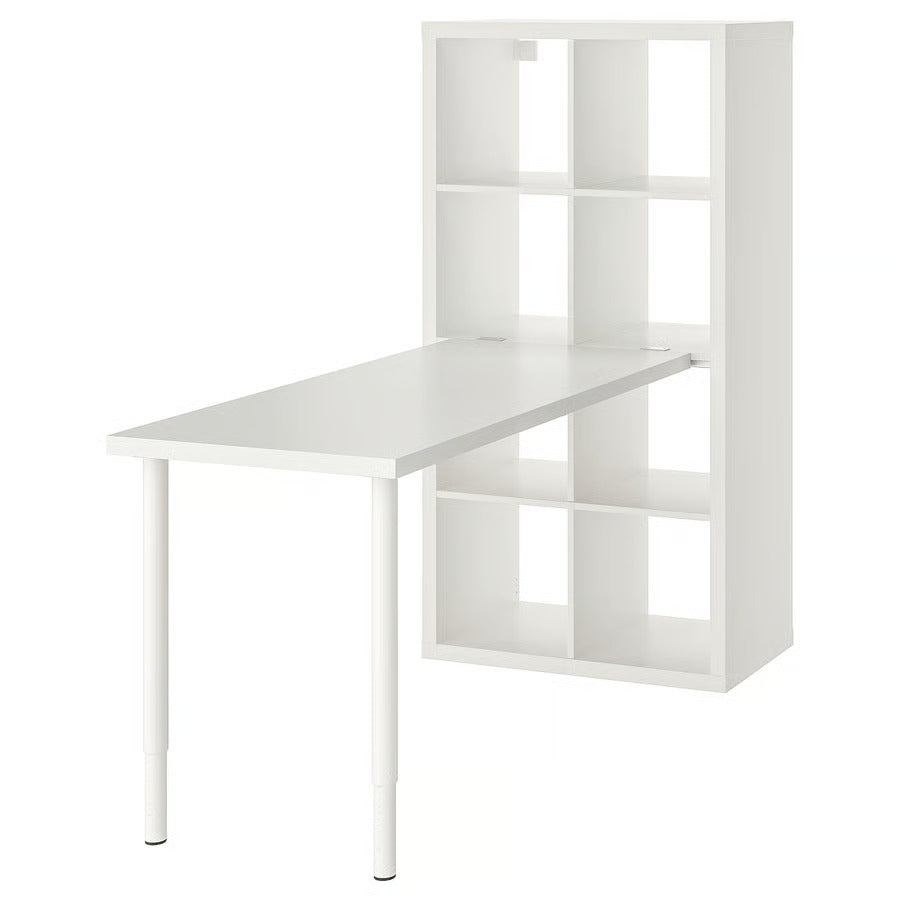 IKEA KALLAX / LAGKAPTEN Workstation, black/black-brown, 30 1/8x62 5/8x57 5/8 "