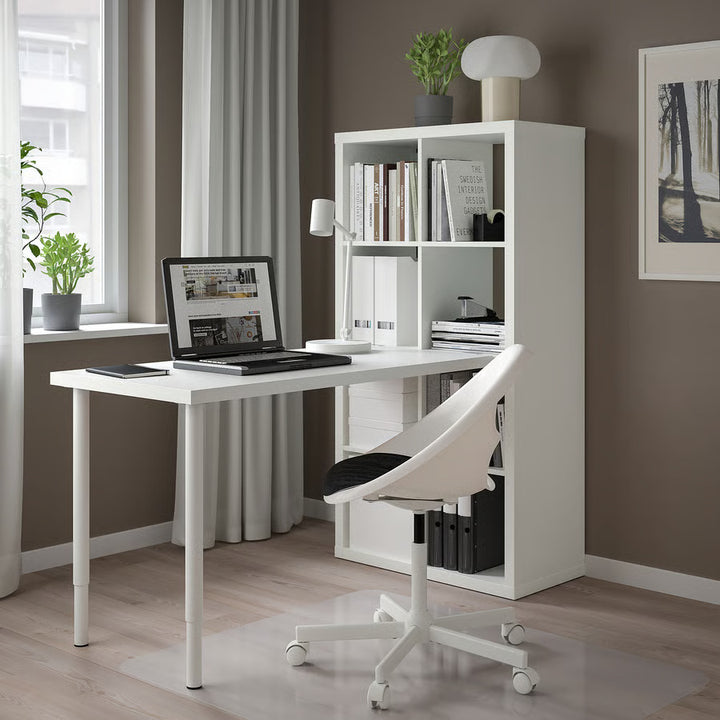 IKEA KALLAX / LAGKAPTEN Workstation, black/black-brown, 30 1/8x62 5/8x57 5/8 "