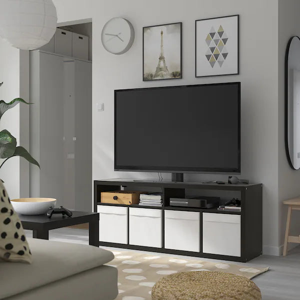 IKEA KALLAX TV unit, black-brown, 57 3/4x23 1/2 "