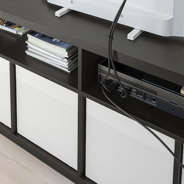 IKEA KALLAX TV unit, black-brown, 57 3/4x23 1/2 "