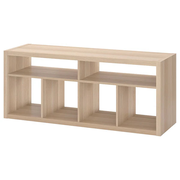 IKEA KALLAX TV unit, white stained oak effect, 57 3/4x23 1/2 "
