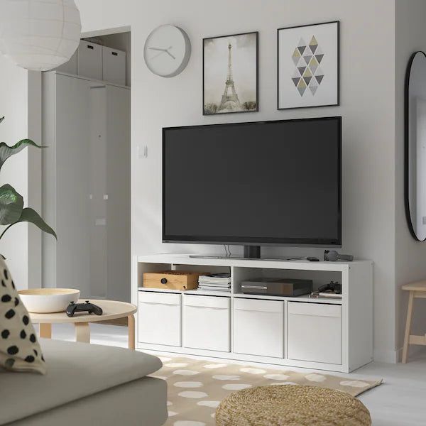 IKEA KALLAX TV unit, white, 57 3/4x23 1/2 "