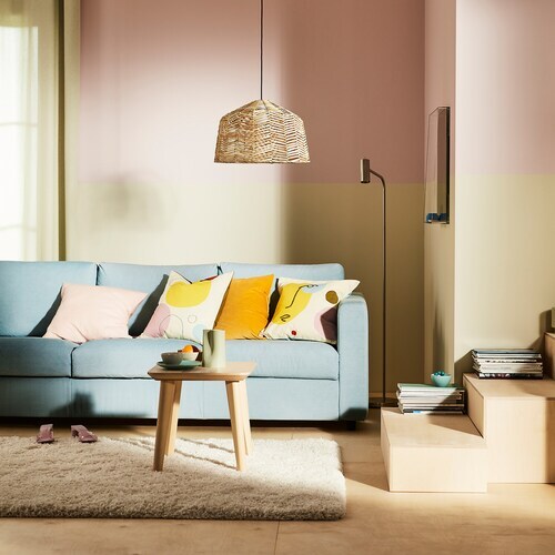 IKEA KAPPELAND / HEMMA Pendant lamp, rattan/black