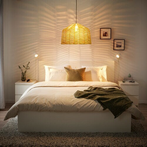 IKEA KAPPELAND / HEMMA Pendant lamp, rattan/black