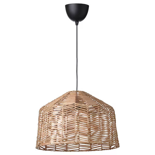 IKEA KAPPELAND / HEMMA Pendant lamp, rattan/black