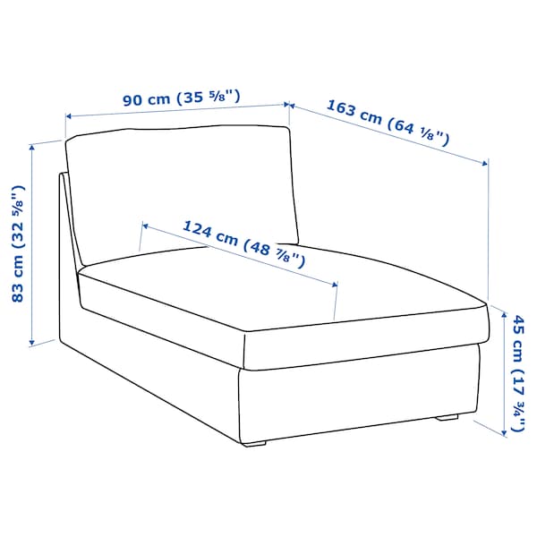 IKEA KIVIK Chaise, Kelinge gray-turquoise
