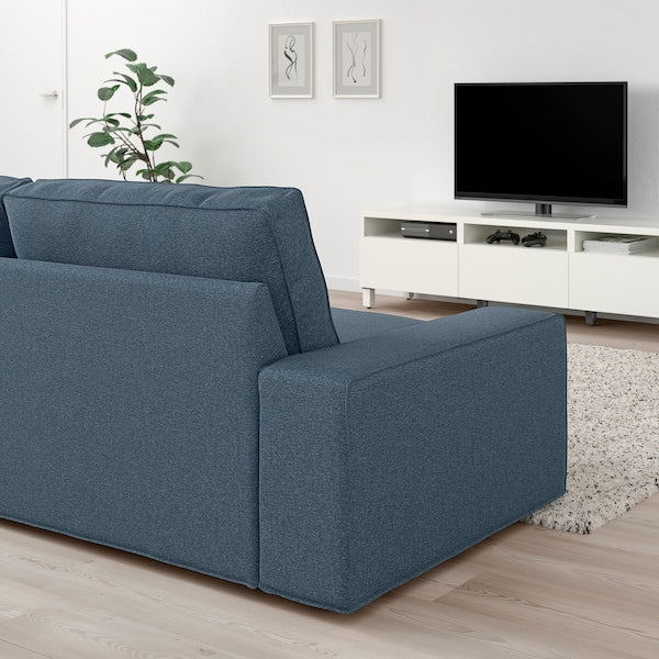 IKEA KIVIK Sectional, 4-seat corner, Gunnared blue