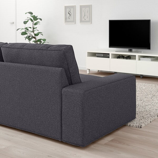 IKEA KIVIK Sectional, 4-seat corner, Gunnared medium gray
