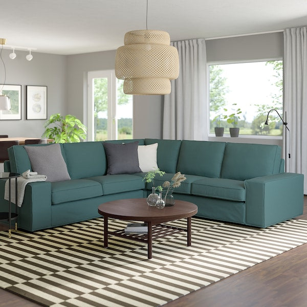 IKEA KIVIK Sectional, 4-seat corner, Kelinge gray-turquoise
