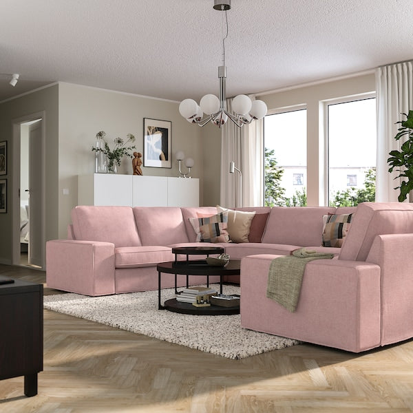 IKEA KIVIK Sectional, 6-seat, Gunnared light brown-pink