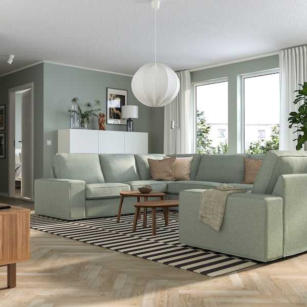 IKEA KIVIK Sectional, 6-seat, Gunnared light green