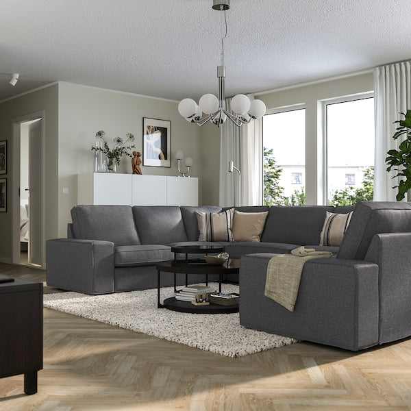 IKEA KIVIK Sectional, 6-seat, Gunnared medium gray