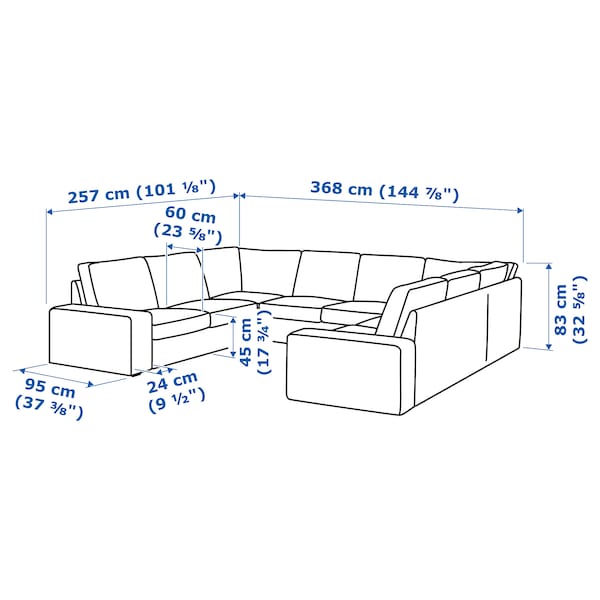 IKEA KIVIK Sectional, 6-seat, Kelinge gray-turquoise