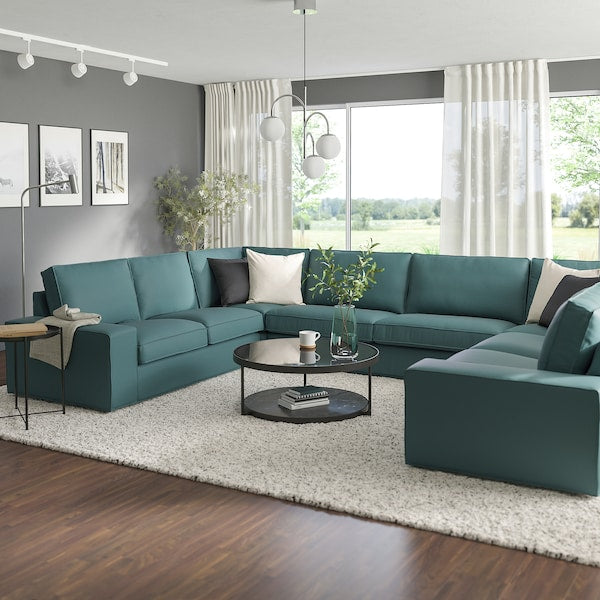 IKEA KIVIK Sectional, 6-seat, Kelinge gray-turquoise