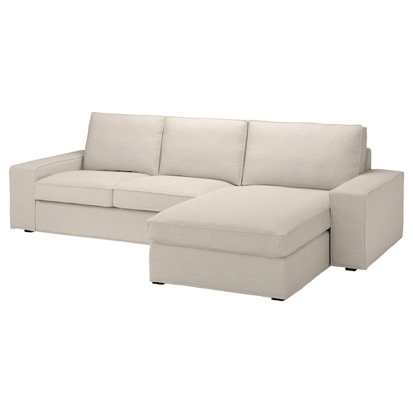 IKEA KIVIK Sofa with chaise, Gunnared beige