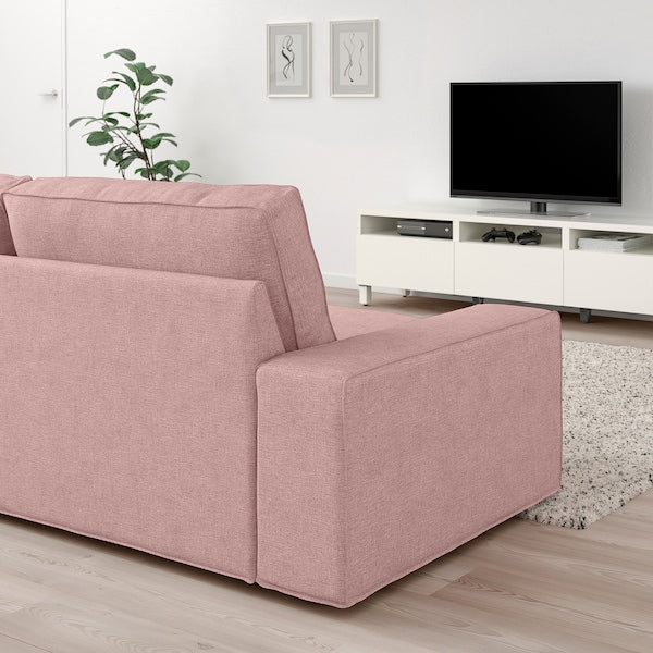 IKEA KIVIK Sofa with chaise, Gunnared light brown-pink
