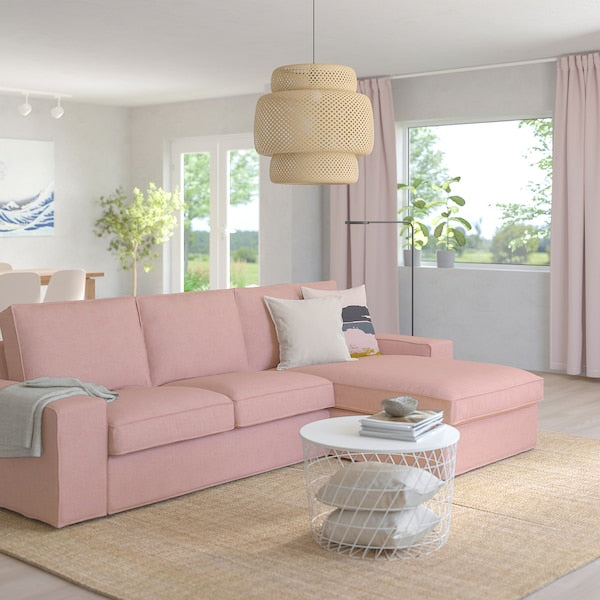 IKEA KIVIK Sofa with chaise, Gunnared light brown-pink