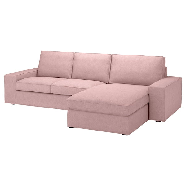 IKEA KIVIK Sofa with chaise, Gunnared light brown-pink