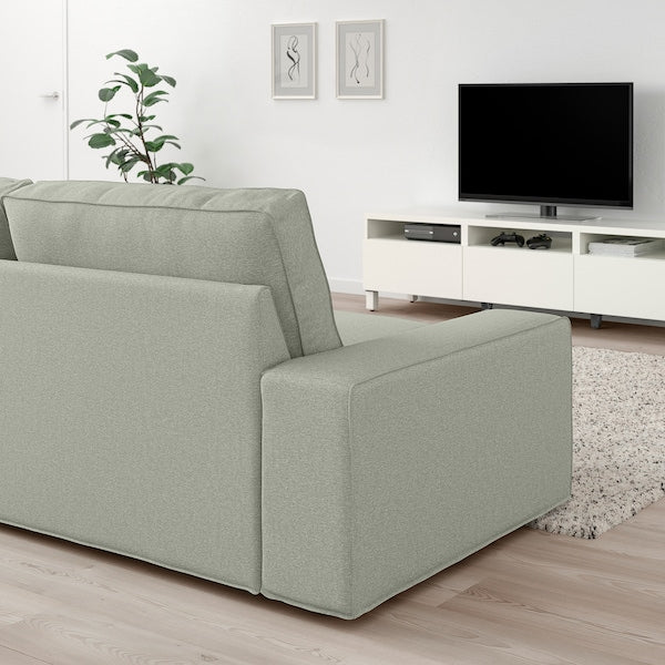 IKEA KIVIK Sofa with chaise, Gunnared light green