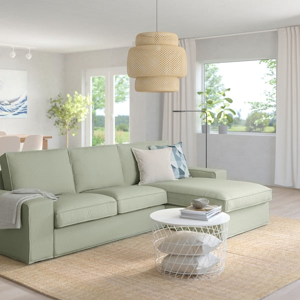 IKEA KIVIK Sofa with chaise, Gunnared light green