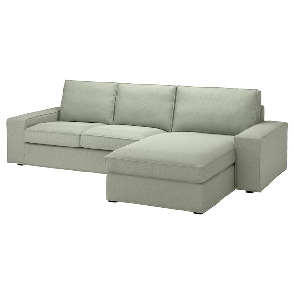 IKEA KIVIK Sofa with chaise, Gunnared light green