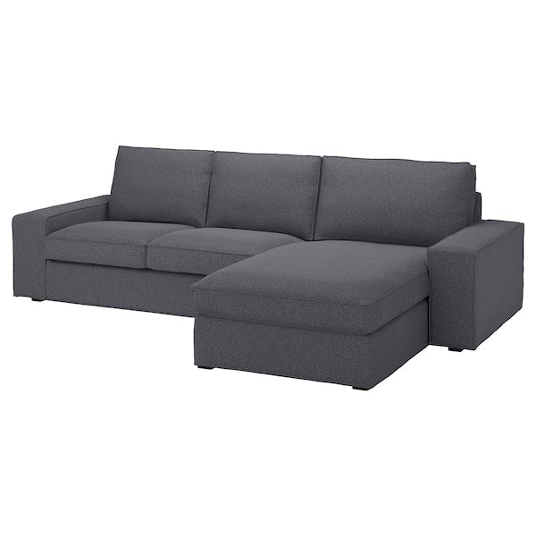 IKEA KIVIK Sofa with chaise, Gunnared medium gray