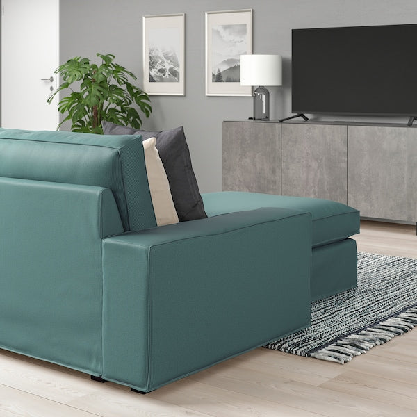IKEA KIVIK Sofa with chaise, Kelinge gray-turquoise