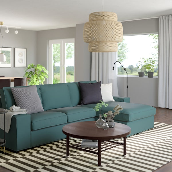 IKEA KIVIK Sofa with chaise, Kelinge gray-turquoise