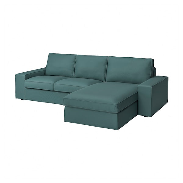 IKEA KIVIK Sofa with chaise, Kelinge gray-turquoise