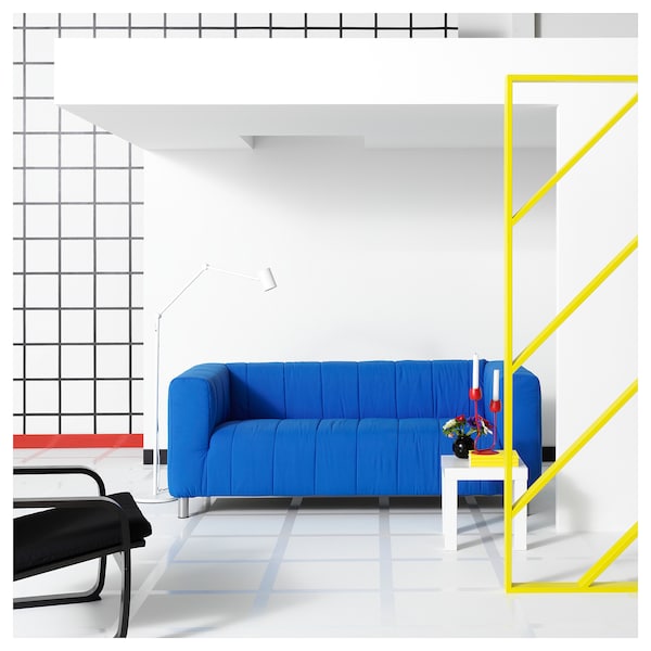 IKEA KLIPPAN Loveseat, Långban bright blue