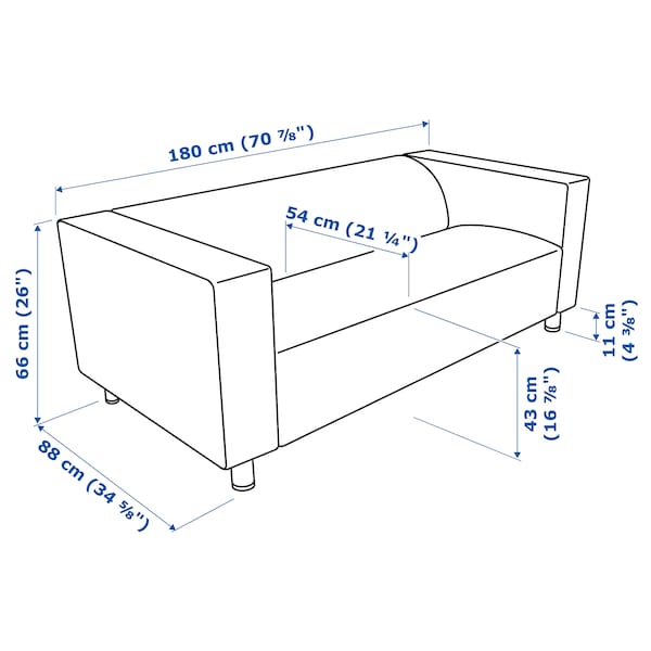 IKEA KLIPPAN Loveseat, Långban bright red