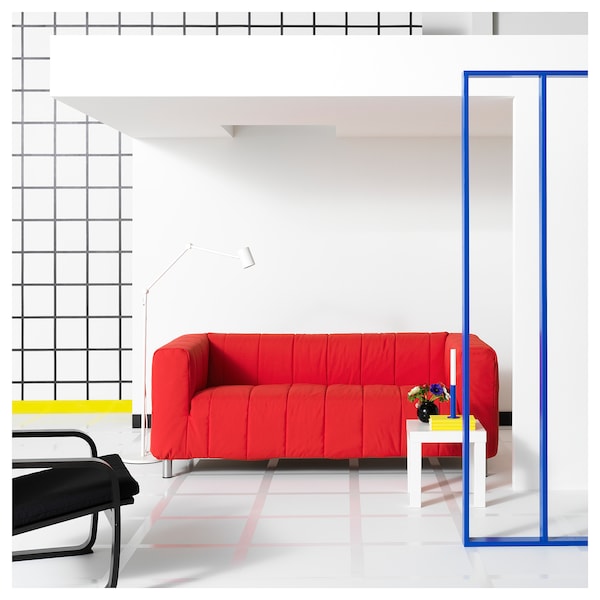 IKEA KLIPPAN Loveseat, Långban bright red