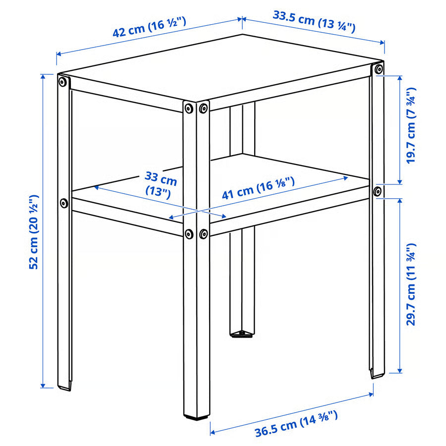 IKEA KNARREVIK Nightstand, black, 16 1/2x13 1/4 "