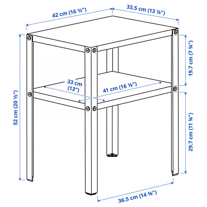 IKEA KNARREVIK Nightstand, black, 16 1/2x13 1/4 "