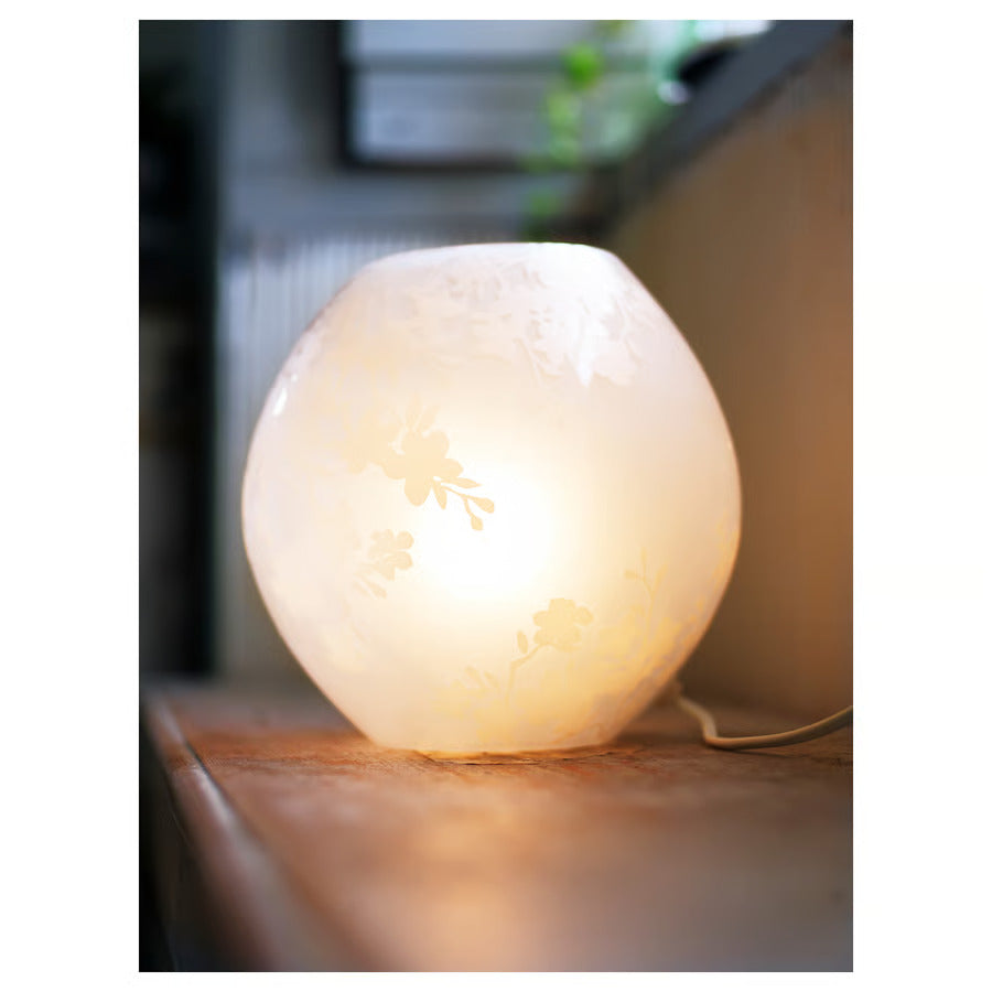 IKEA KNUBBIG Table lamp, cherry-blossoms white, 7 "