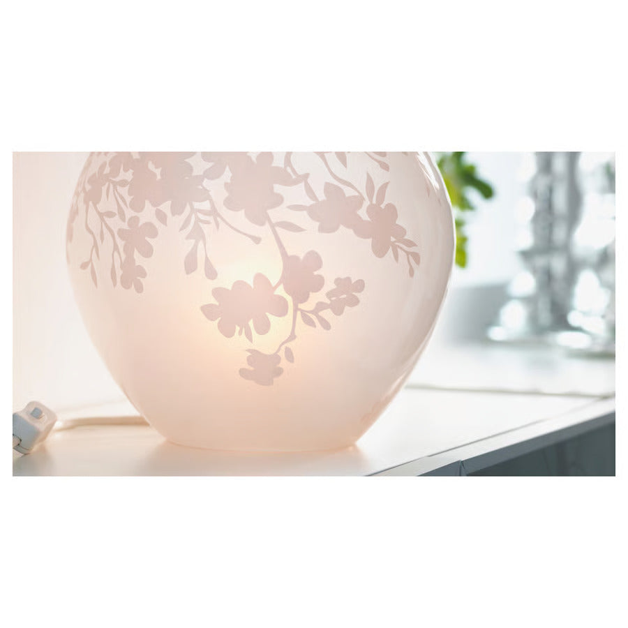IKEA KNUBBIG Table lamp, cherry-blossoms white, 7 "