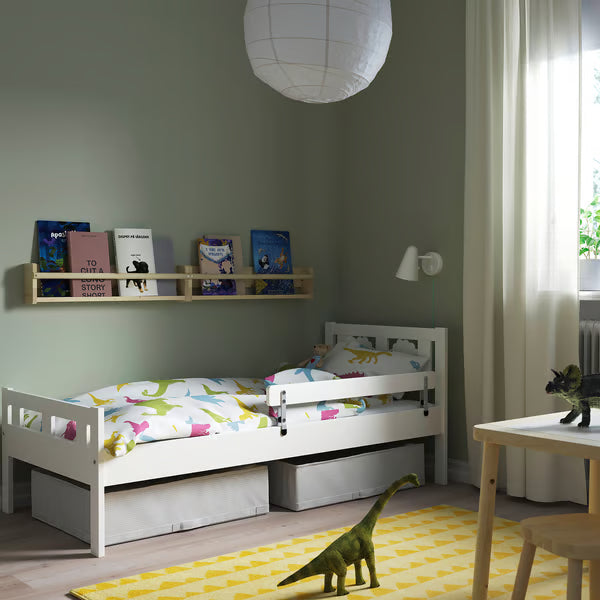 IKEA KRITTER Bed frame with slatted bed base, white, 27 1/2x63 "