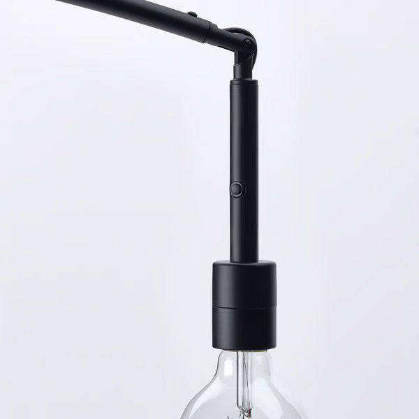 IKEA KUNGSHULT / SKAFTET Floor lamp, arched, white/black