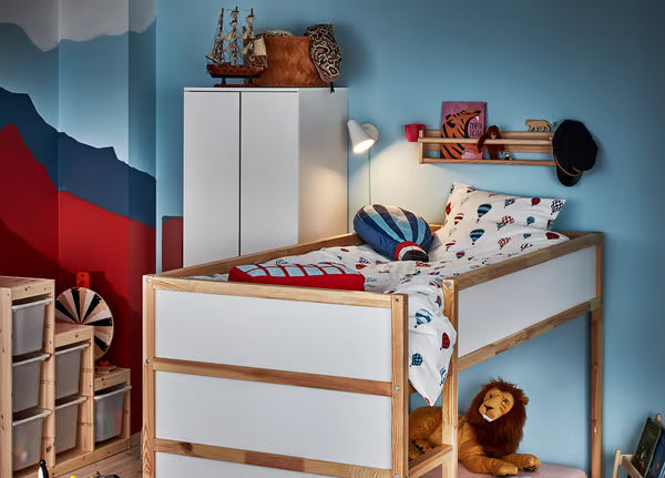 IKEA KURA Reversible bed, white/pine, Twin