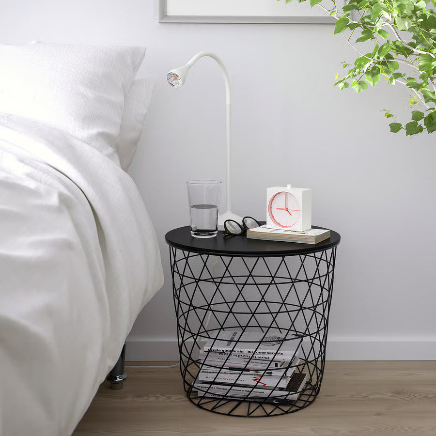 IKEA KVISTBRO Storage table, black, 17 3/8 "