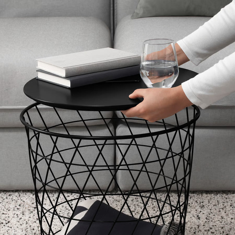 IKEA KVISTBRO Storage table, black, 17 3/8 "