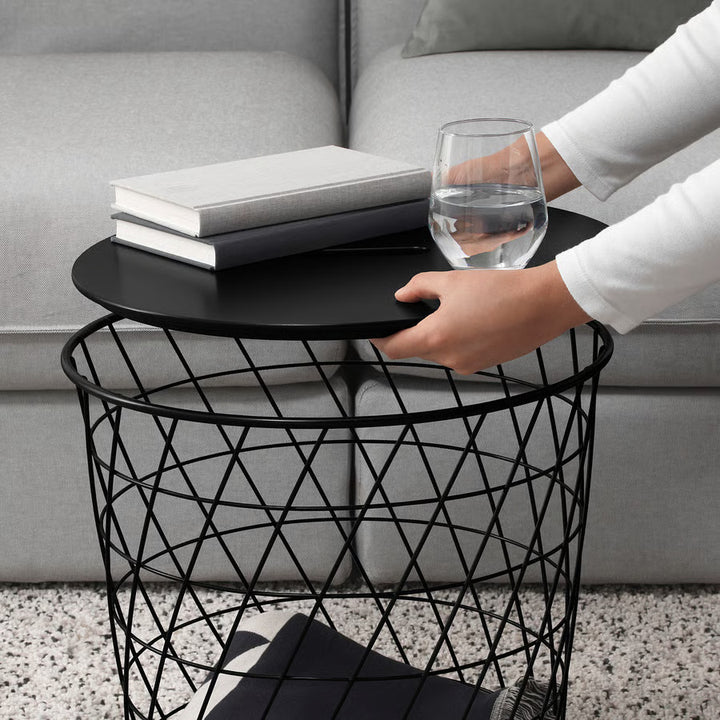 IKEA KVISTBRO Storage table, black, 17 3/8 "