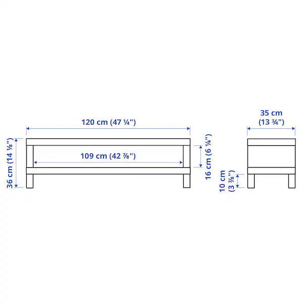 IKEA LACK TV unit, black-brown, 47 1/4x13 3/4x14 1/8 "