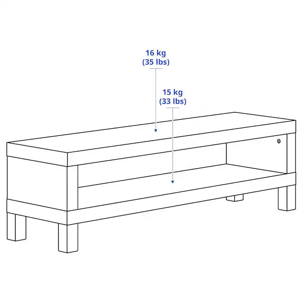 IKEA LACK TV unit, white, 47 1/4x13 3/4x14 1/8 "