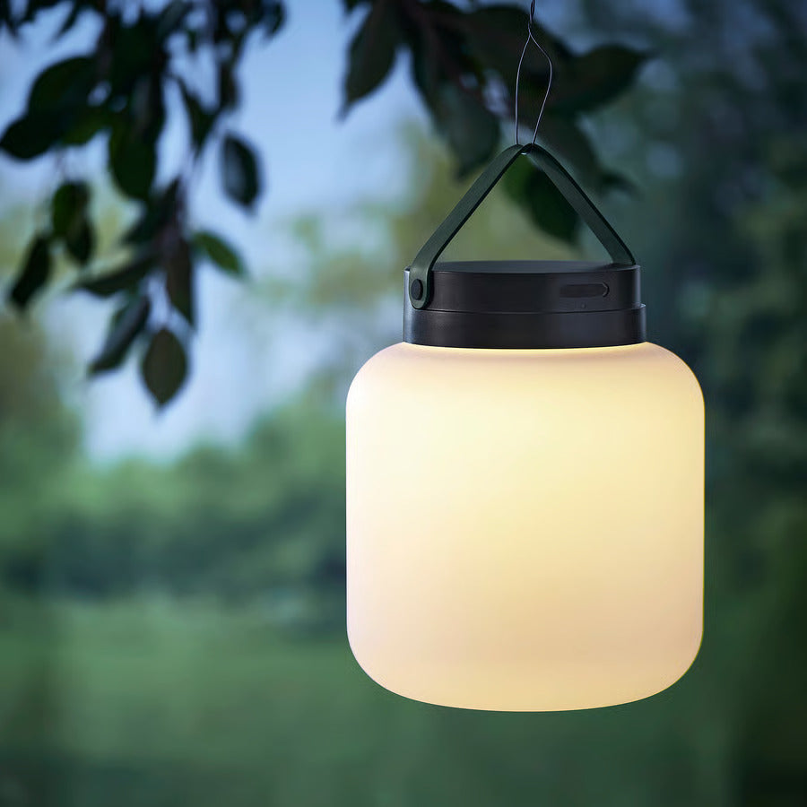 IKEA LÄNSPORT LED portable lamp, battery operated, white/dark gray, 8 ¾ "
