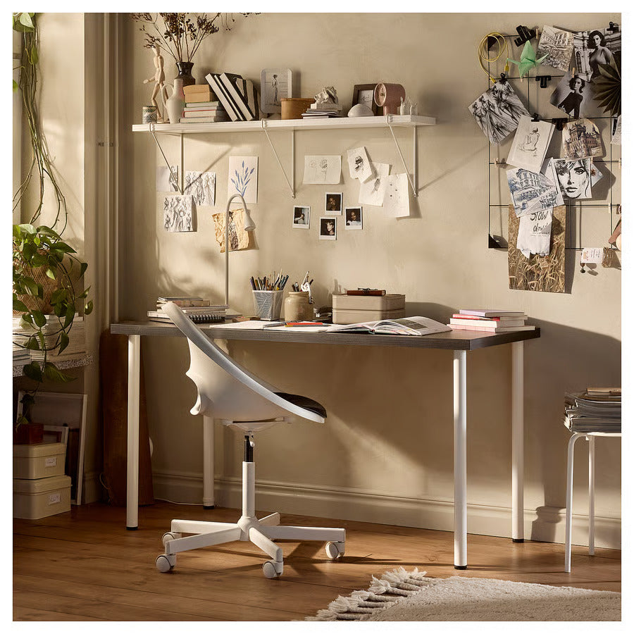IKEA LAGKAPTEN / ADILS Desk, black-brown/black, 55 1/8x23 5/8 "