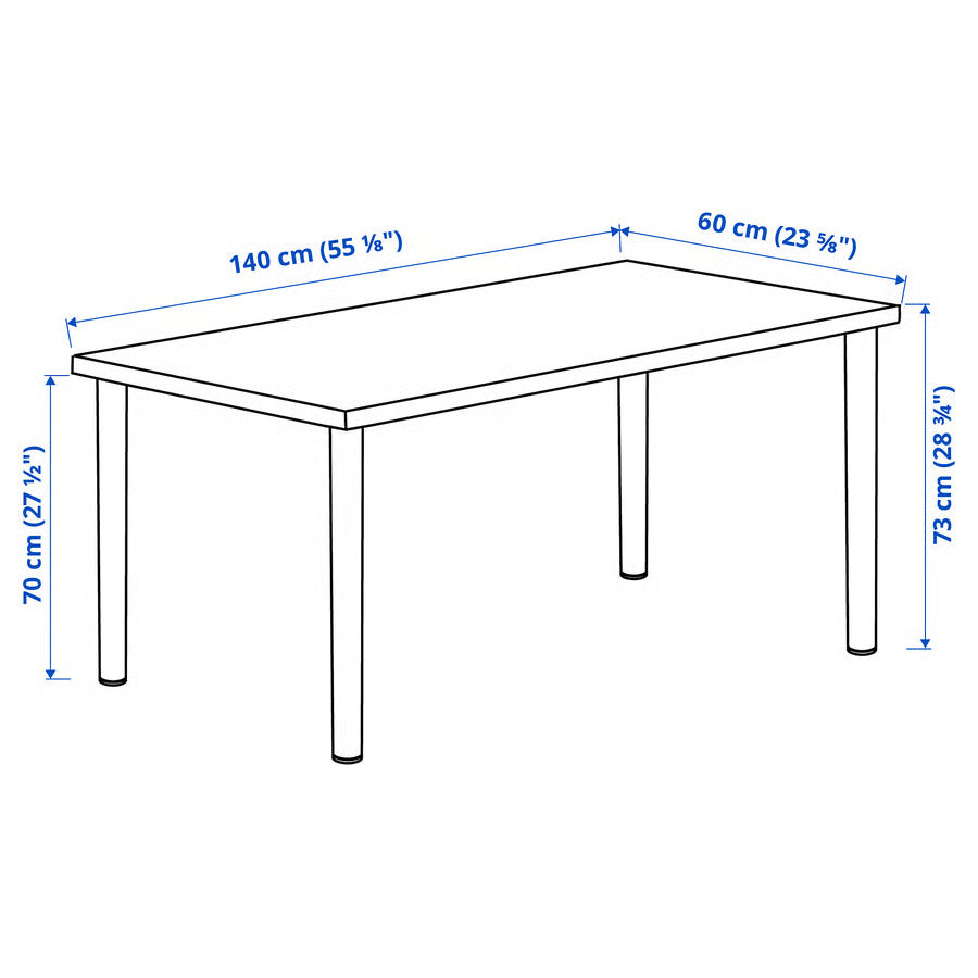 IKEA LAGKAPTEN / ADILS Desk, dot pattern/black white, 55 1/8x23 5/8 "