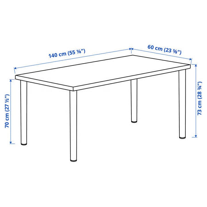 IKEA LAGKAPTEN / ADILS Desk, dot pattern/black white, 55 1/8x23 5/8 "