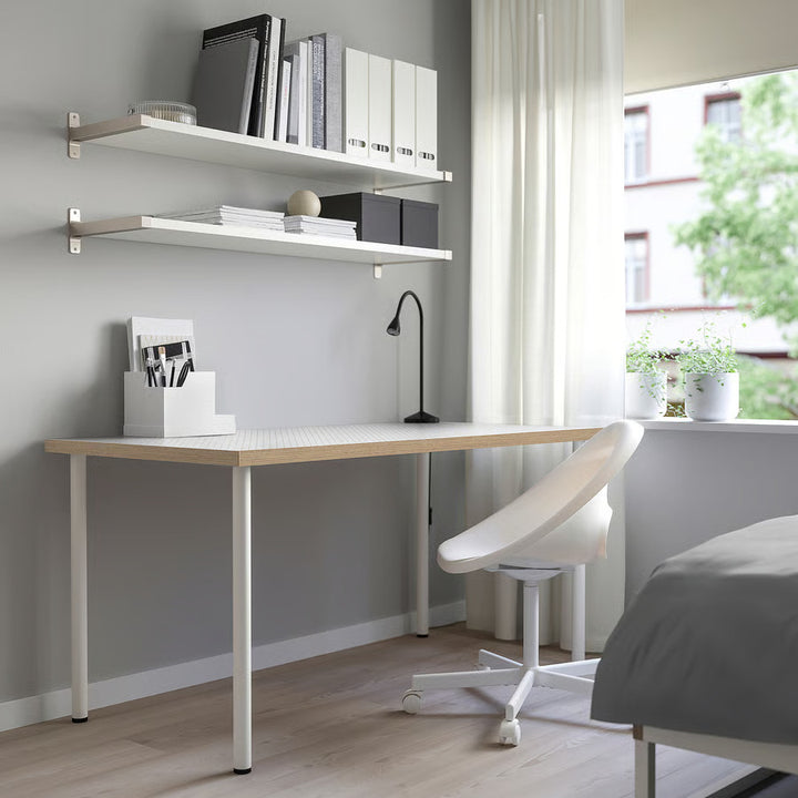 IKEA LAGKAPTEN / ADILS Desk, dot pattern/black white, 55 1/8x23 5/8 "