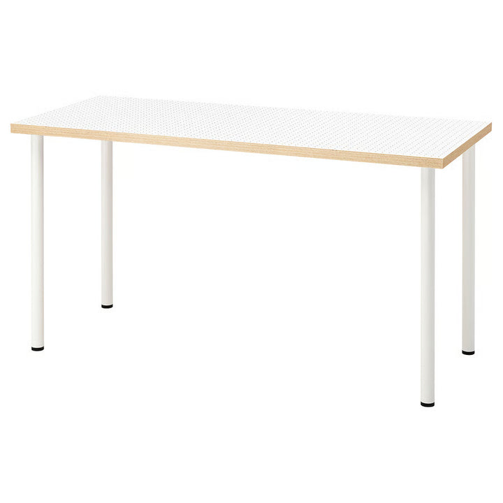 IKEA LAGKAPTEN / ADILS Desk, dot pattern/black white, 55 1/8x23 5/8 "